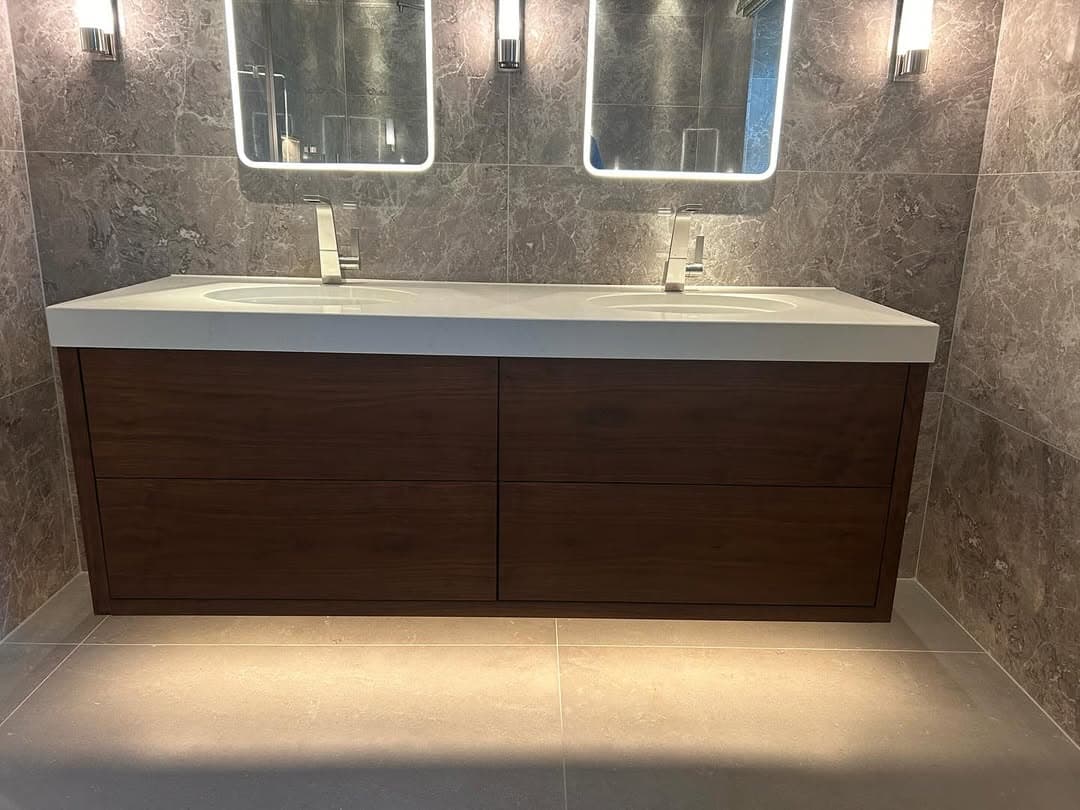 Bespoke walnut vanity by ZGS Carpentry